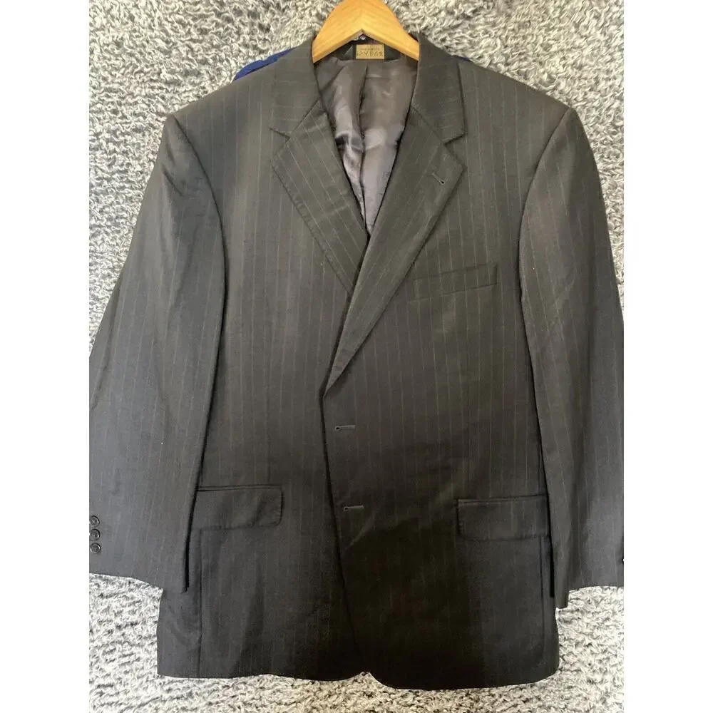 Jos A Bank Signature Gold 44 X-Long gray pinstripe 100% wool business suit